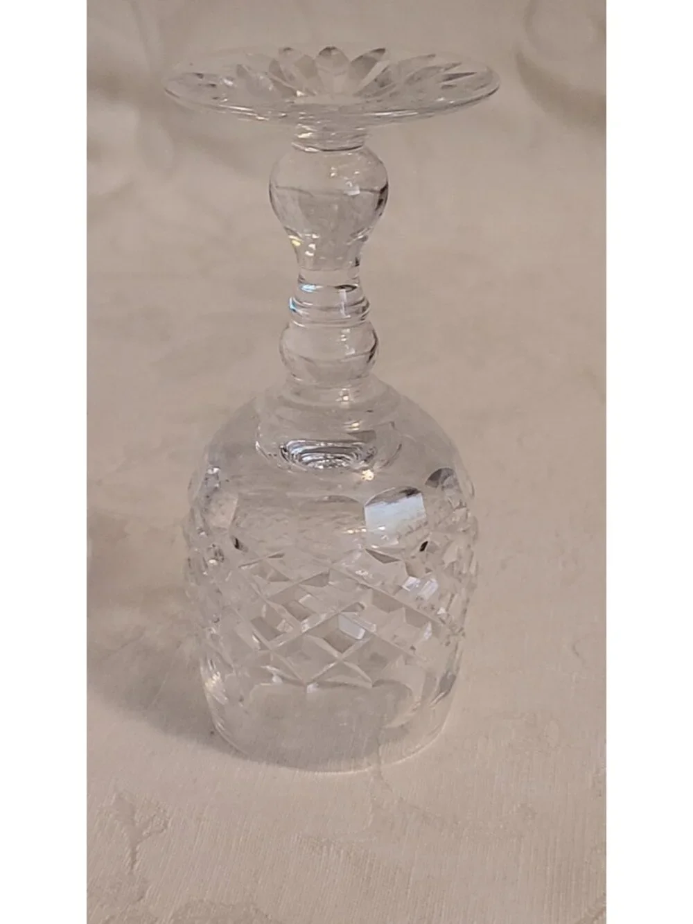 2 Cut Crystal Cordial Glasses Diamond Cut Starburst Foot WATERFORD?